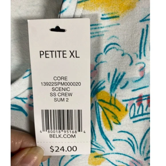 KIM ROGERS Perfectly Soft Petite Short Sleeve Crew Neck Tee - Picture 4 of 4